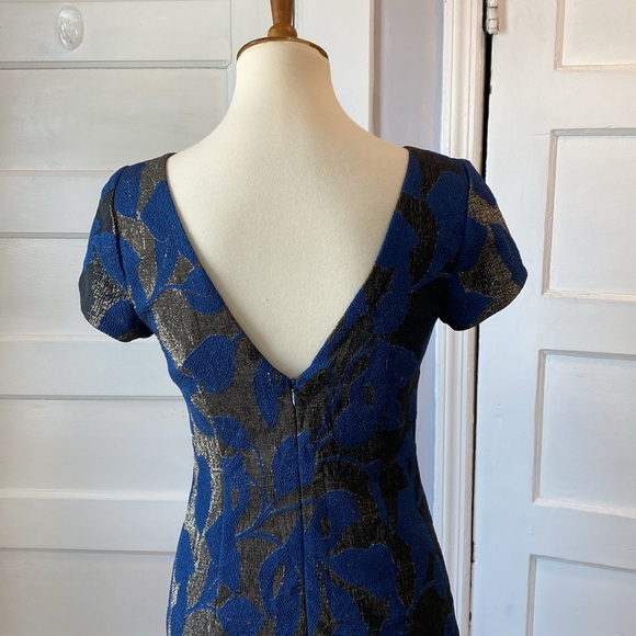 Adriana Papell Metallic Jacquard Sheath Dress, Size 6 - Picture 8 of 17